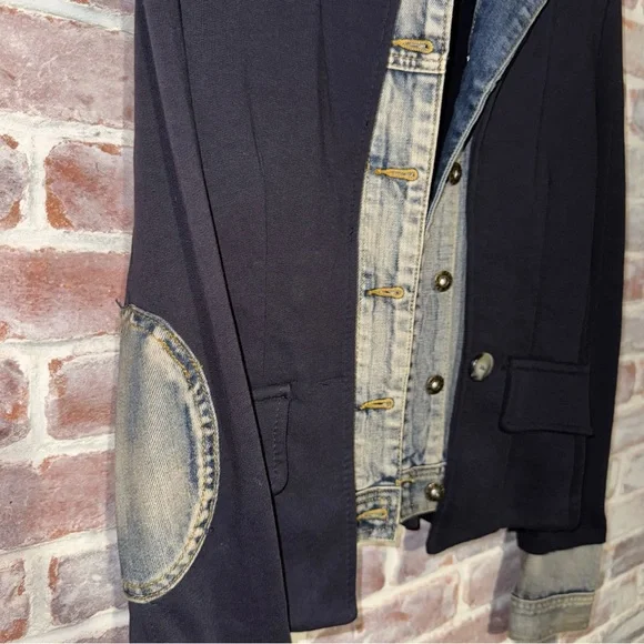 Baci Italy Mixed-Media Blazer Jacket – Size M - Picture 4 of 6